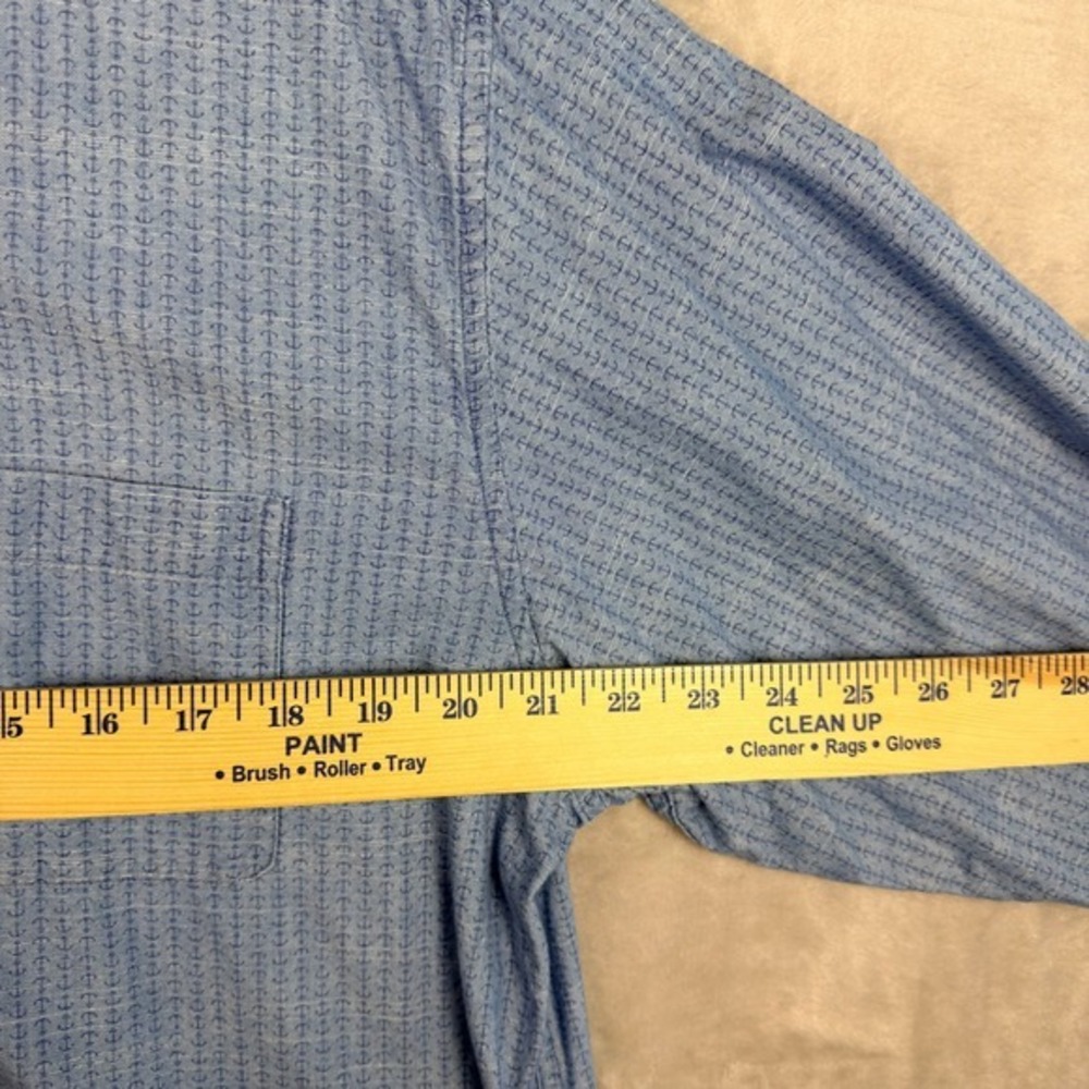 Brooks Brothers Button Down Mens Medium Madison Anchor Print Blue Long Sleeve - Picture 3 of 5